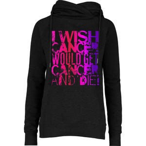 Anti Cancer Fighting Cancer Cancer Survivor Awareness Womens Funnel Neck Pullover Hood