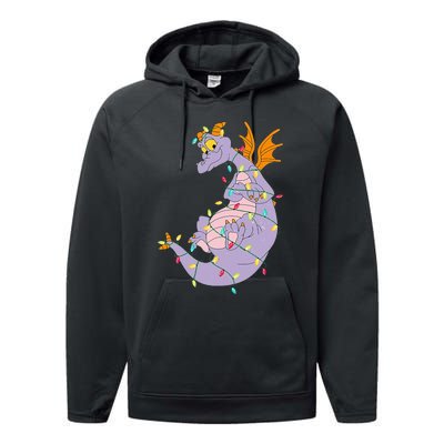 Adorable Christmas Figment Lights for Animal Lovers Performance Fleece Hoodie