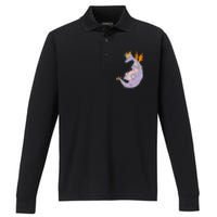 Adorable Christmas Figment Lights for Animal Lovers Performance Long Sleeve Polo