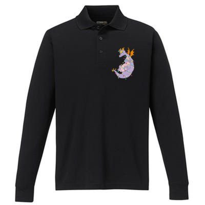 Adorable Christmas Figment Lights for Animal Lovers Performance Long Sleeve Polo