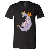 Adorable Christmas Figment Lights for Animal Lovers V-Neck T-Shirt