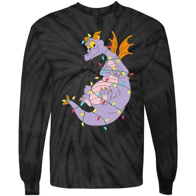 Adorable Christmas Figment Lights for Animal Lovers Tie-Dye Long Sleeve Shirt