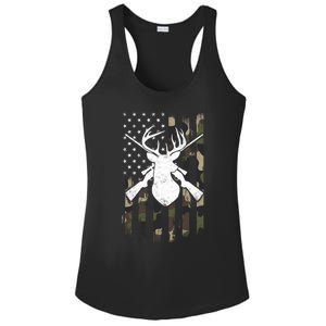 American Camouflage Flag Whitetail Buck Deer Hunting Funny Gift Great Gift Ladies PosiCharge Competitor Racerback Tank