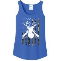 American Camouflage Flag Whitetail Buck Deer Hunting Funny Gift Great Gift Ladies Essential Tank