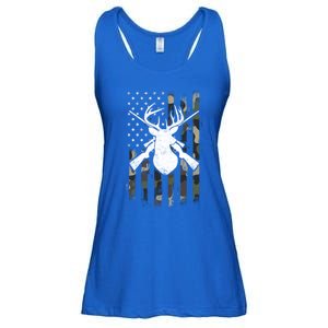 American Camouflage Flag Whitetail Buck Deer Hunting Funny Gift Great Gift Ladies Essential Flowy Tank