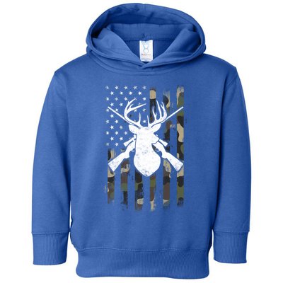 American Camouflage Flag Whitetail Buck Deer Hunting Funny Gift Great Gift Toddler Hoodie