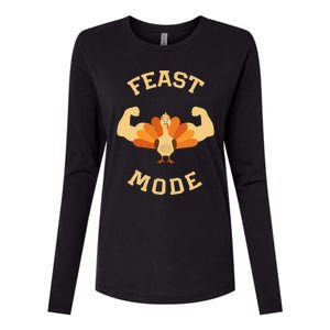 Adults Cute Feast Mode Thanksgiving Day Gift Womens Cotton Relaxed Long Sleeve T-Shirt