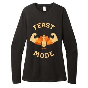 Adults Cute Feast Mode Thanksgiving Day Gift Womens CVC Long Sleeve Shirt