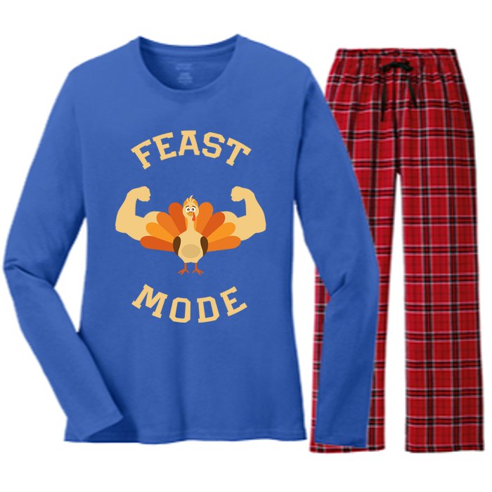 Adults Cute Feast Mode Thanksgiving Day Gift Women's Long Sleeve Flannel Pajama Set 