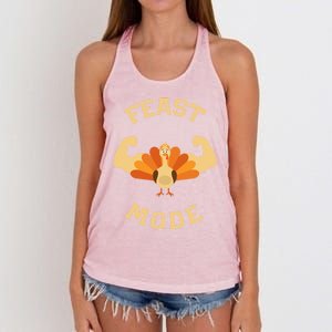 Adults Cute Feast Mode Thanksgiving Day Gift Women's Knotted Racerback Tank