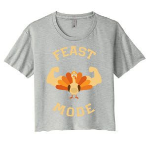 Adults Cute Feast Mode Thanksgiving Day Gift Women's Crop Top Tee