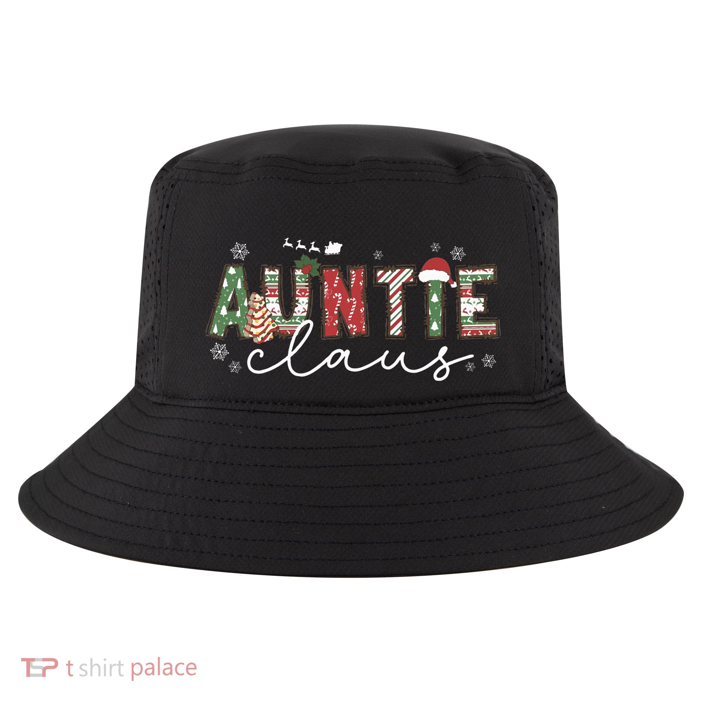 Auntie Claus Groovy Xmas Matching Family  Cool Comfort Performance Bucket Hat