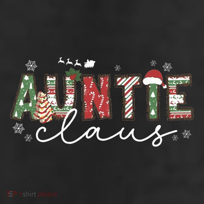 Auntie Claus Groovy Xmas Matching Family  7 Panel Mesh Trucker Snapback Hat