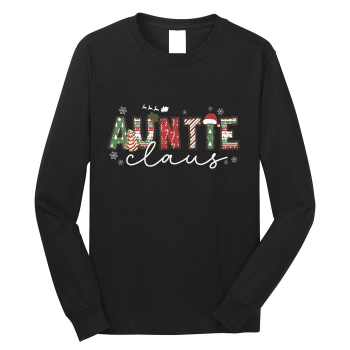 Auntie Claus Groovy Xmas Matching Family  Long Sleeve Shirt