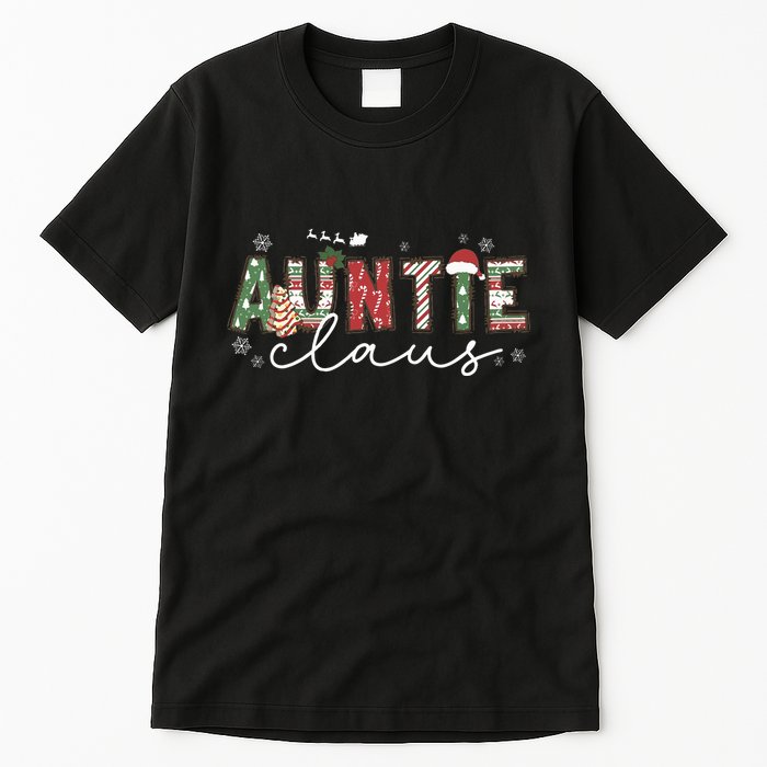 Auntie Claus Groovy Xmas Matching Family  Tall T-Shirt