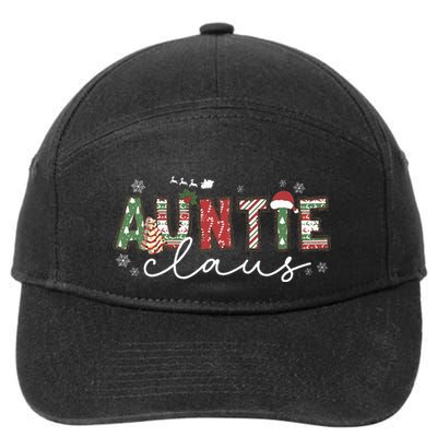 Auntie Claus Groovy Xmas Matching Family  7-Panel Snapback Hat