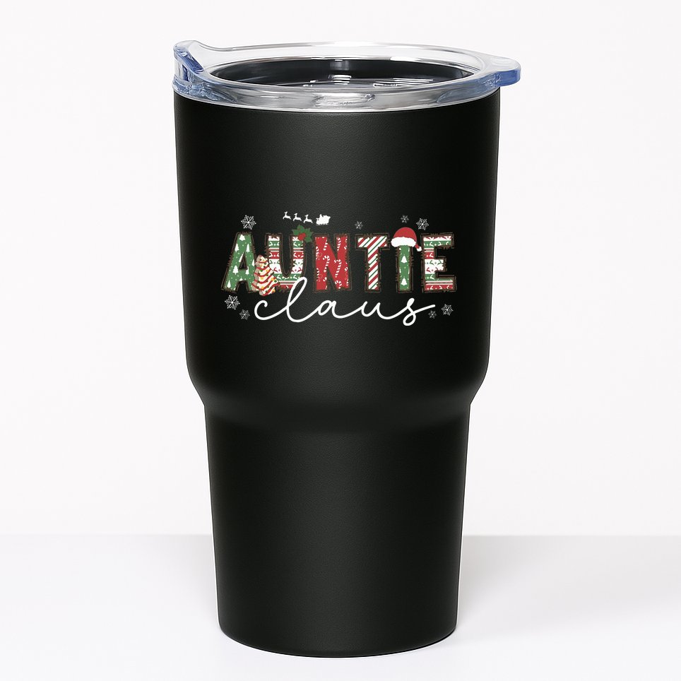 Auntie Claus Groovy Xmas Matching Family  Tumbler