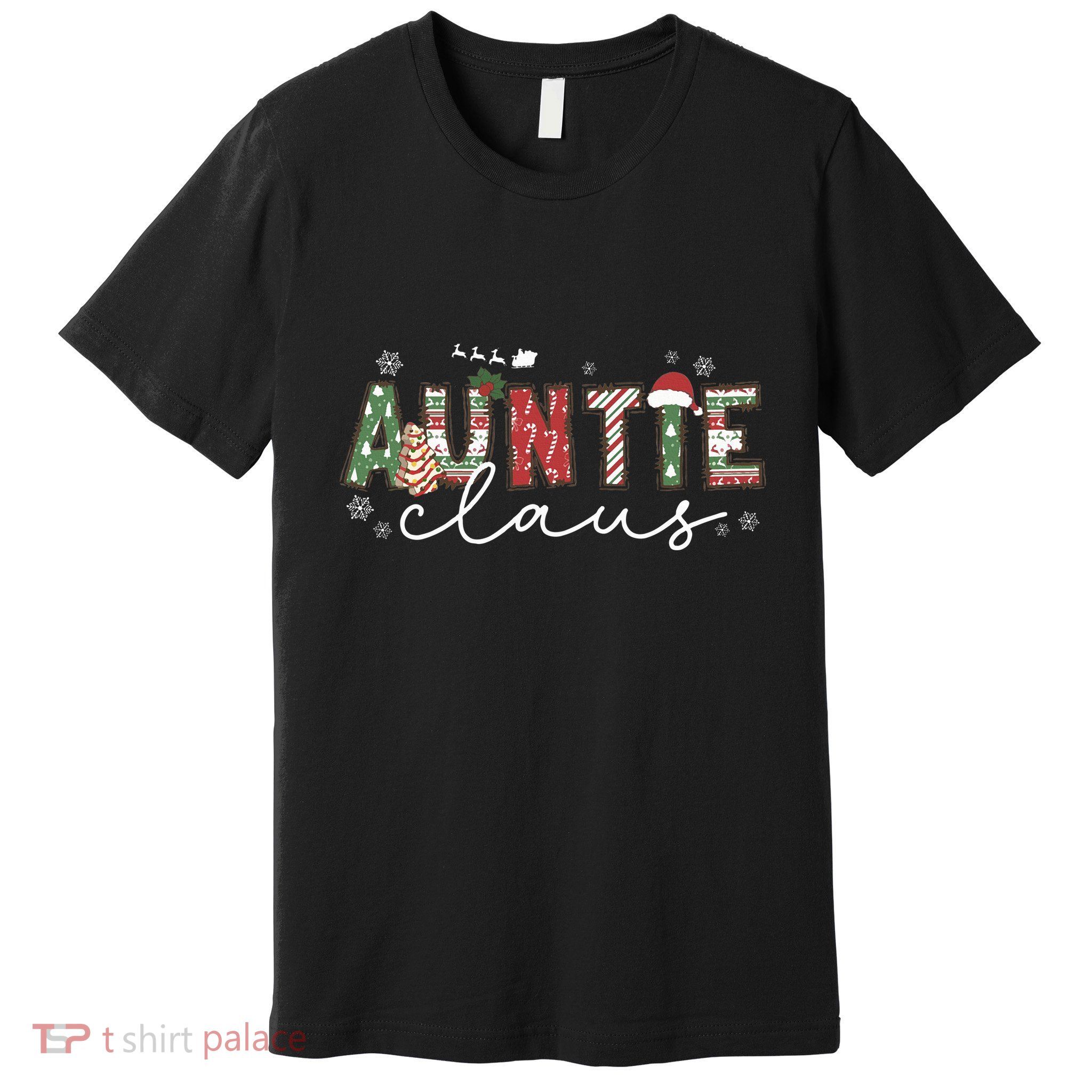 Auntie Claus Groovy Xmas Matching Family  Premium T-Shirt
