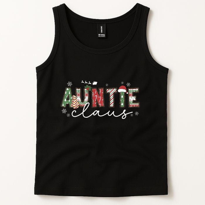 Auntie Claus Groovy Xmas Matching Family  Tank Top