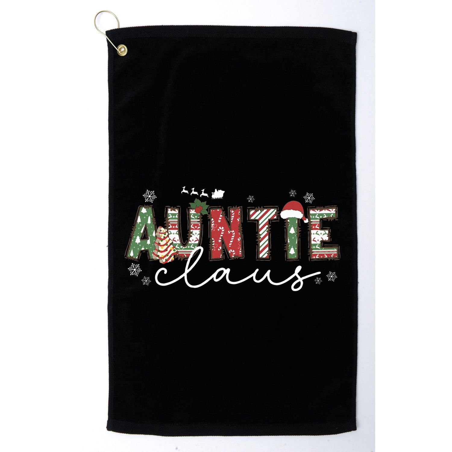 Auntie Claus Groovy Xmas Matching Family  Golf Towel