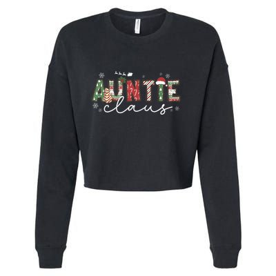 Auntie Claus Groovy Xmas Matching Family  Cropped Pullover Crew