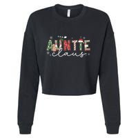 Auntie Claus Groovy Xmas Matching Family  Cropped Pullover Crew