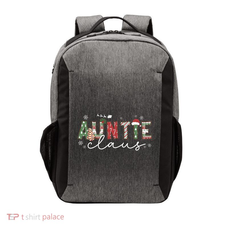 Auntie Claus Groovy Xmas Matching Family  Vector Backpack