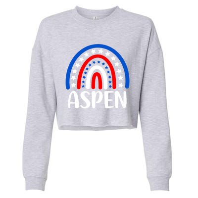 Aspen Colorado Gift I Love Aspen Colorado Usa Gift Cropped Pullover Crew