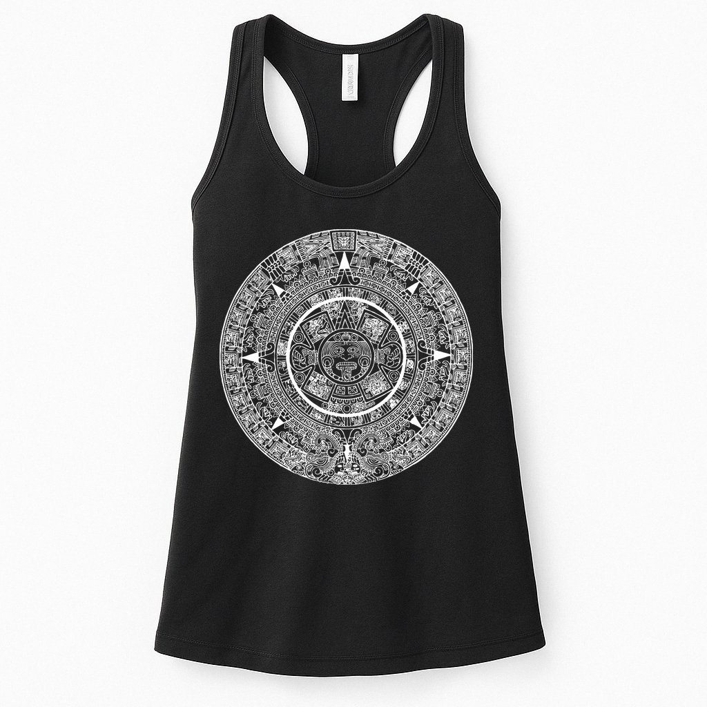 Aztec Calendar God Calendar Serpent Mesoamerica Womens Tank Top