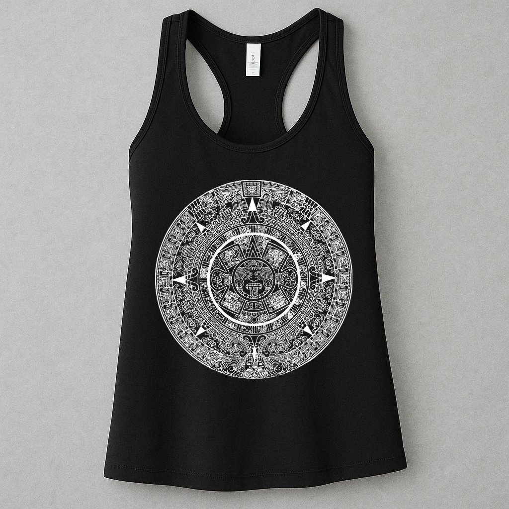 Aztec Calendar God Calendar Serpent Mesoamerica Womens Tank Top