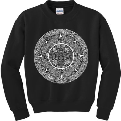 Aztec Calendar God Calendar Serpent Mesoamerica Kids Sweatshirt