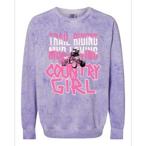 ATV Country Girl Four Wheeler Colorblast Crewneck Sweatshirt