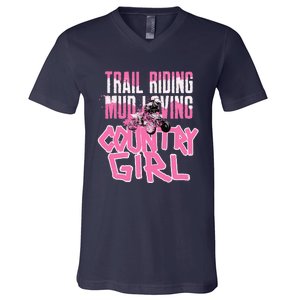 ATV Country Girl Four Wheeler V-Neck T-Shirt