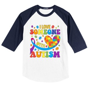 Autism Cool Gift I Love Someone With Autism Gift Baseball Sleeve Shirt