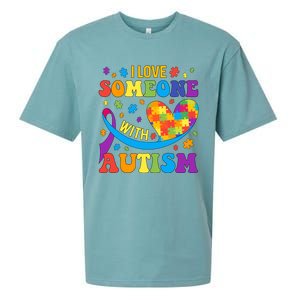 Autism Cool Gift I Love Someone With Autism Gift Sueded Cloud Jersey T-Shirt