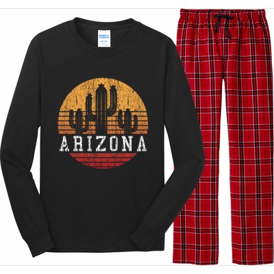 Arizona Cool Gift Gift Vintage Retro Cactus Gift Long Sleeve Pajama Set