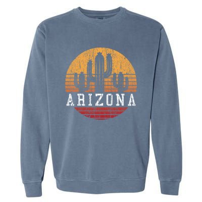 Arizona Cool Gift Gift Vintage Retro Cactus Gift Garment-Dyed Sweatshirt