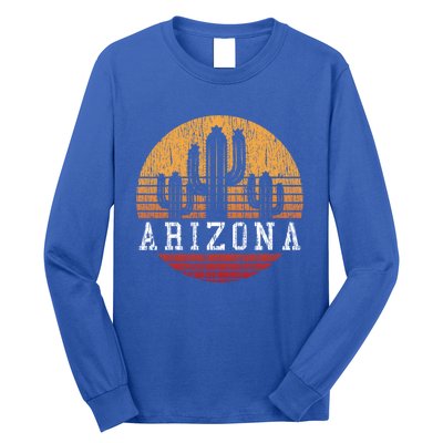 Arizona Cool Gift Gift Vintage Retro Cactus Gift Long Sleeve Shirt