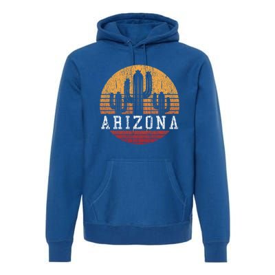 Arizona Cool Gift Gift Vintage Retro Cactus Gift Premium Hoodie