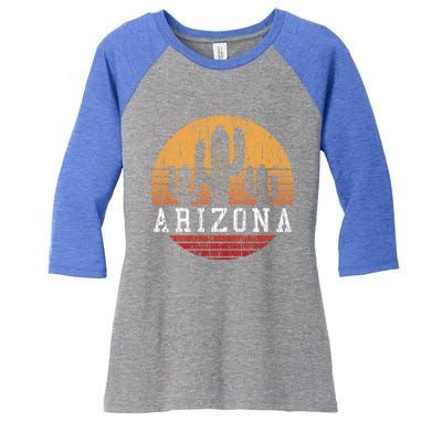 Arizona Cool Gift Gift Vintage Retro Cactus Gift Women's Tri-Blend 3/4-Sleeve Raglan Shirt