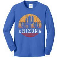 Arizona Cool Gift Gift Vintage Retro Cactus Gift Kids Long Sleeve Shirt