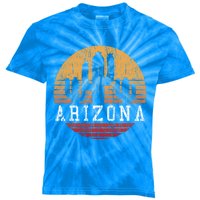 Arizona Cool Gift Gift Vintage Retro Cactus Gift Kids Tie-Dye T-Shirt