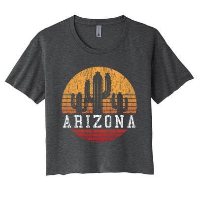 Arizona Cool Gift Gift Vintage Retro Cactus Gift Women's Crop Top Tee