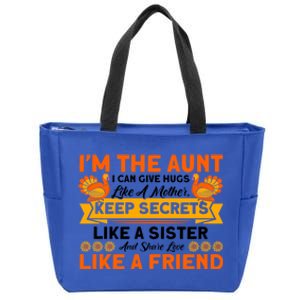 Aunt Can Give Hugs Like A Mother Thanksgiving Aunt Funny Gift Zip Tote Bag