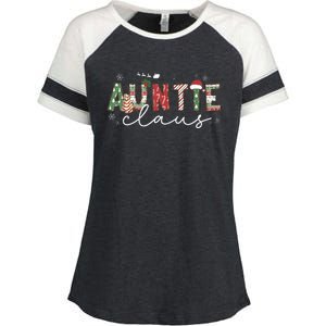 Auntie Claus Groovy Xmas Matching Family Christmas  Enza Ladies Jersey Colorblock Tee