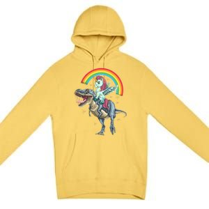 Aunticorn Cute Gift Riding Dinosaur T Rex Gift Premium Pullover Hoodie