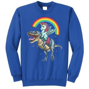 Aunticorn Cute Gift Riding Dinosaur T Rex Gift Sweatshirt