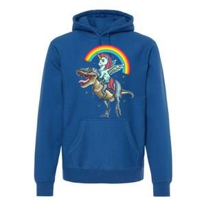 Aunticorn Cute Gift Riding Dinosaur T Rex Gift Premium Hoodie