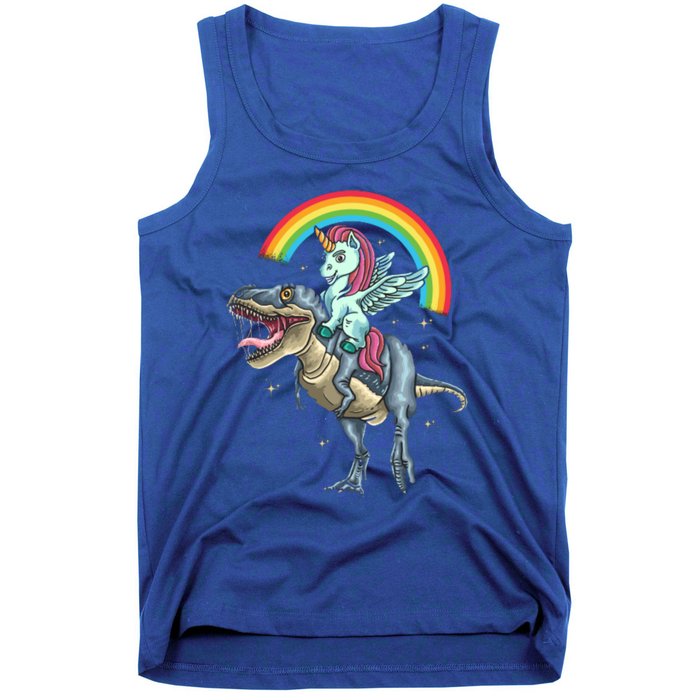 Aunticorn Cute Gift Riding Dinosaur T Rex Gift Tank Top