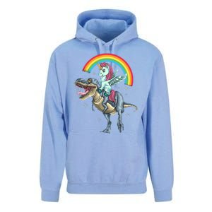 Aunticorn Cute Gift Riding Dinosaur T Rex Gift Unisex Surf Hoodie